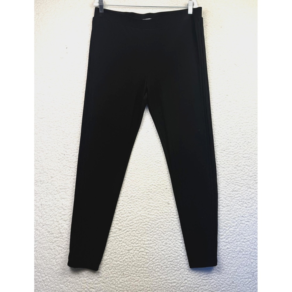 Joseph Ribkoff Pants Womens 16 Black‎ Pull On Stretch Slim Tapered Pleated Side